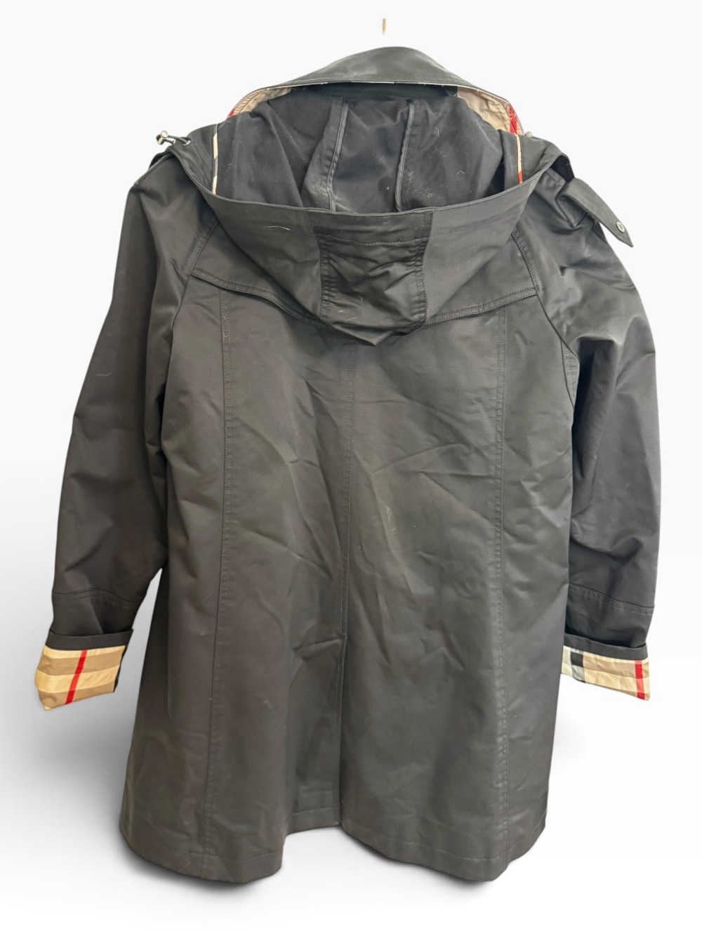 Authentic Burberry Brit Black Trench Coat with Signature Check Lining - Picture 3 of 15
